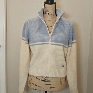 Loeuvre Vintage Zip Front Ribbef Sweater Size F